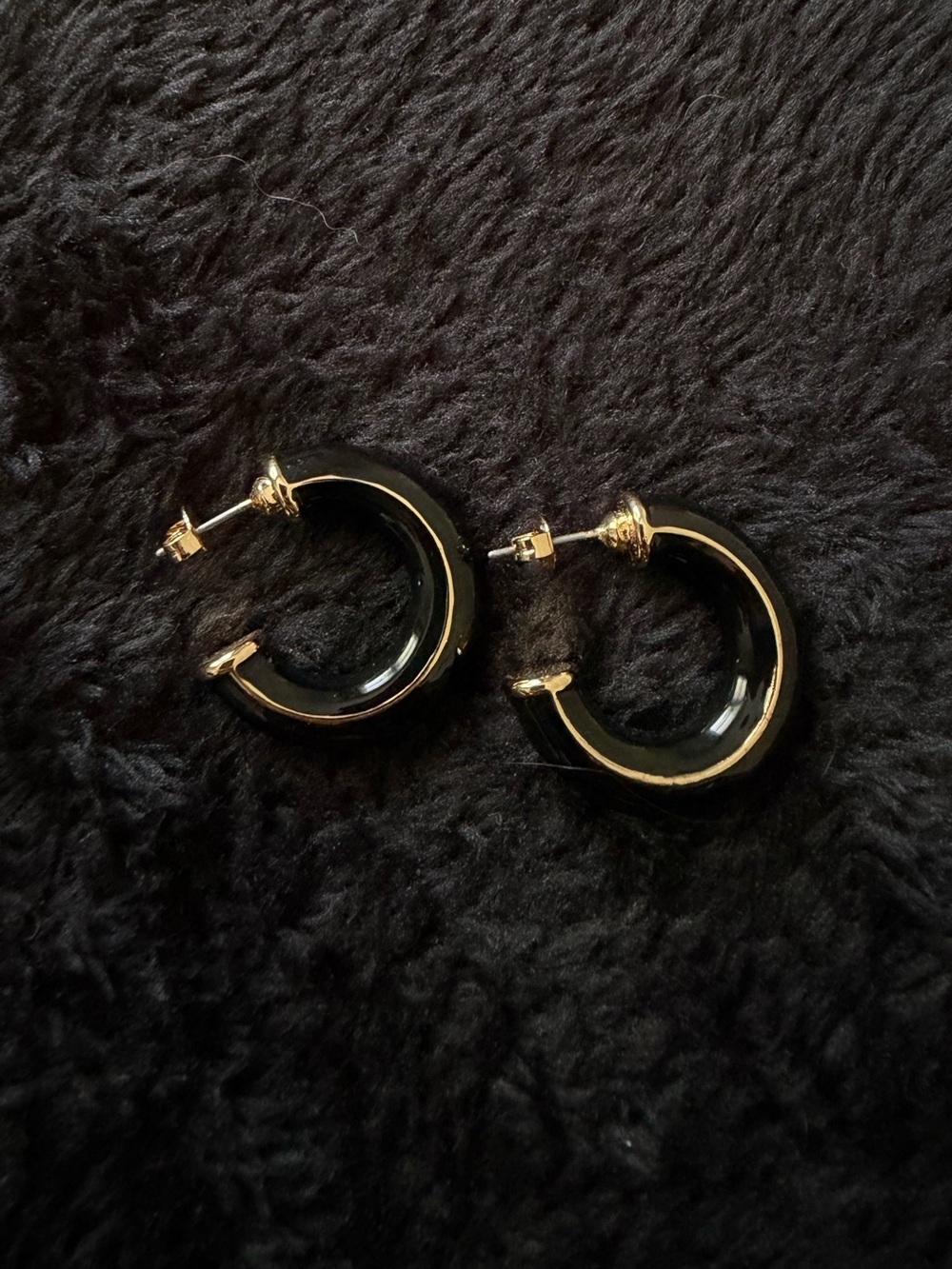 Banana Republic - Classic Black and Gold Hoop Earrings